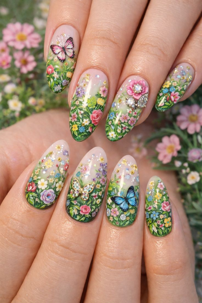 Chic Spring Long Nails 2026 Trends: Almond, Square, French & Floral Nail Designs You Must Try